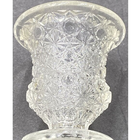 Vintage Fenton Daisy & Button Toothpick Holder Pressed Clear Glass Mid Century - Picture 4 of 9
